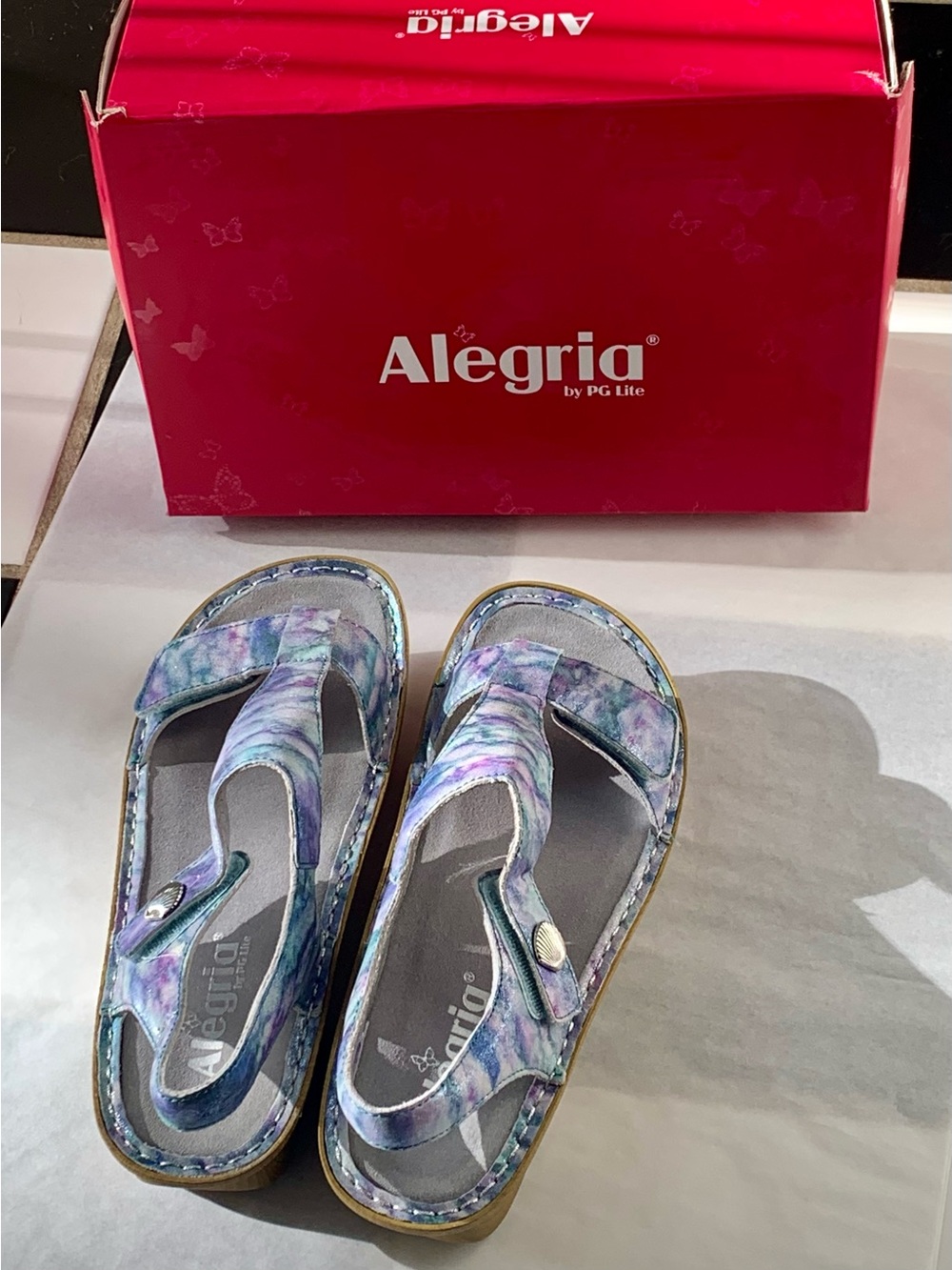 Alegria Women's Multicolor Pastel Tie-Dye Thong Sandals
